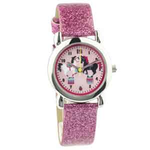 Roze Paarden Horloge met Armband